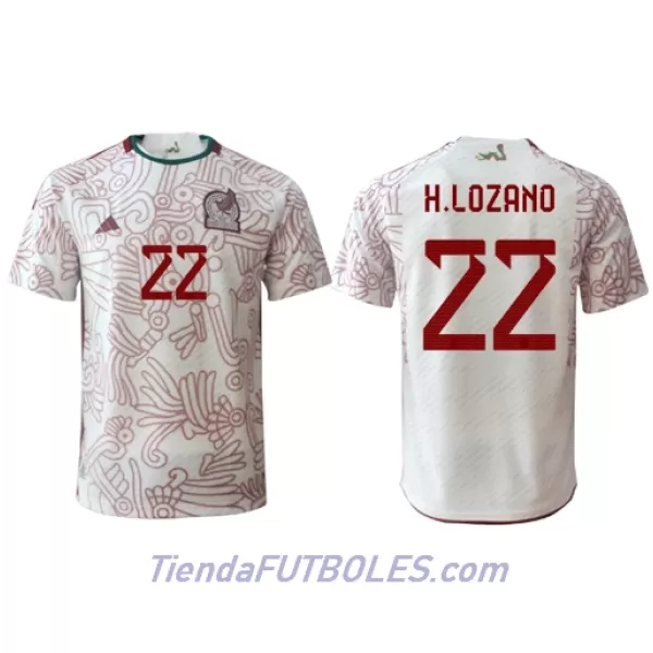 Camiseta México Hirving Lozano 22 Hombre Segunda Mundial 2022
