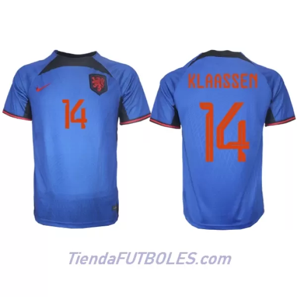 Camiseta Países Bajos Davy Klaassen 14 Hombre Segunda Mundial 2022