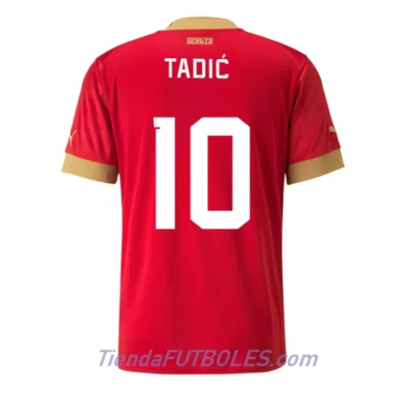 Camiseta Serbia Dusan Tadic 10 Hombre Primera Mundial 2022