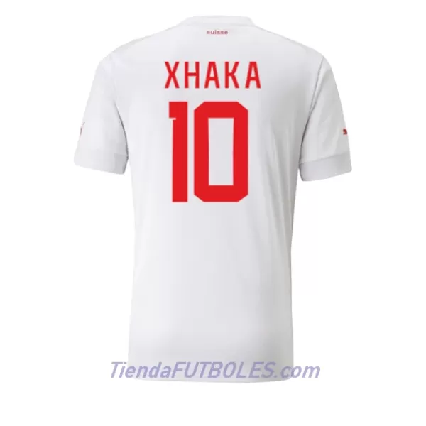 Camiseta Suiza Granit Xhaka 10 Hombre Segunda Mundial 2022