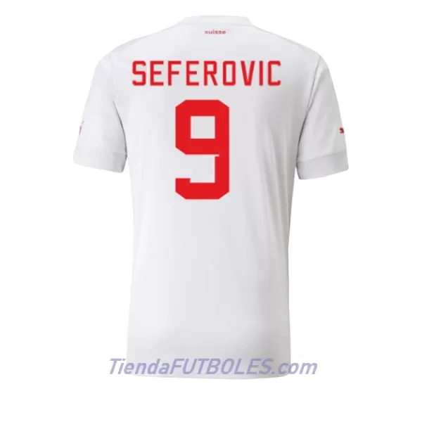 Camiseta Suiza Haris Seferovic 9 Hombre Segunda Mundial 2022