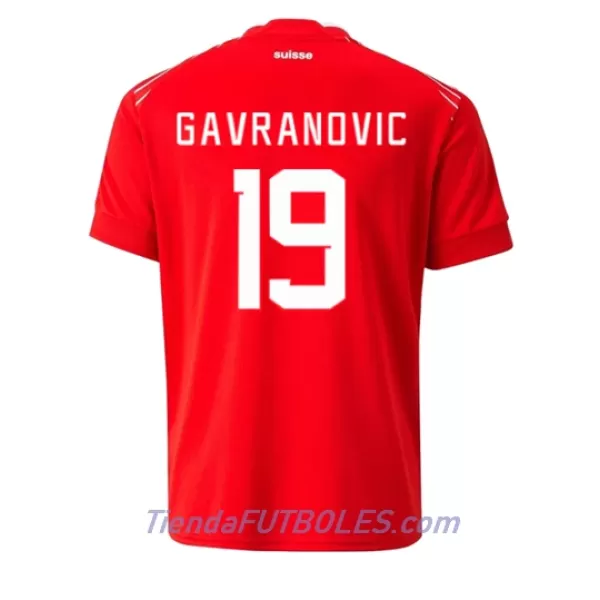 Camiseta Suiza Mario Gavranovic 19 Hombre Primera Mundial 2022