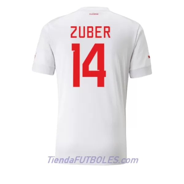 Camiseta Suiza Steven Zuber 14 Hombre Segunda Mundial 2022