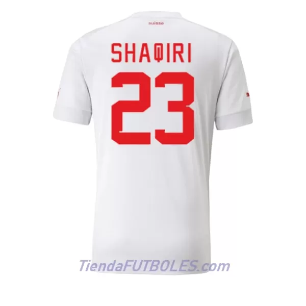 Camiseta Suiza Xherdan Shaqiri 23 Hombre Segunda Mundial 2022