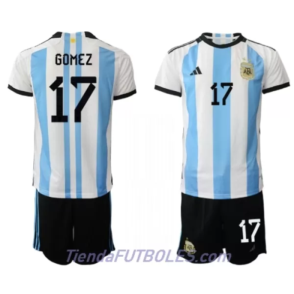 Conjunto Argentina Alejandro Gomez 17 Niño Primera Mundial 2022