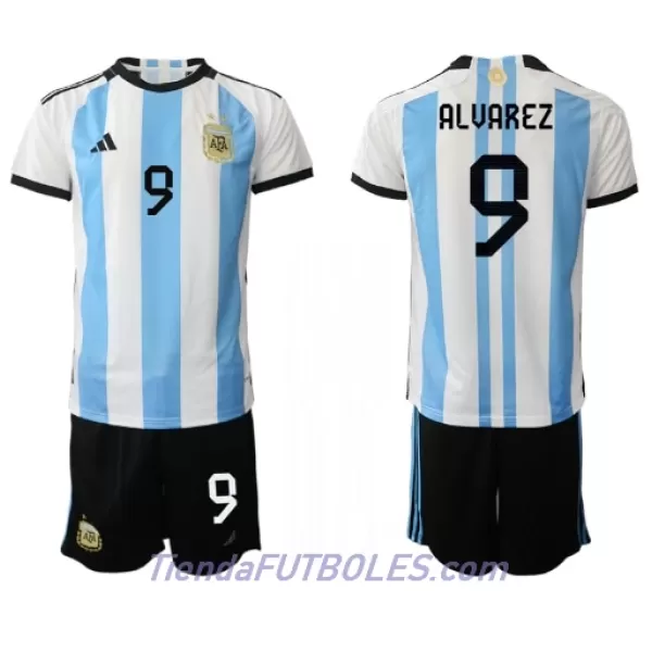 Conjunto Argentina Julian Alvarez 9 Niño Primera Mundial 2022
