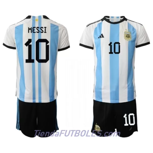 Conjunto Argentina Lionel Messi 10 Niño Primera Mundial 2022