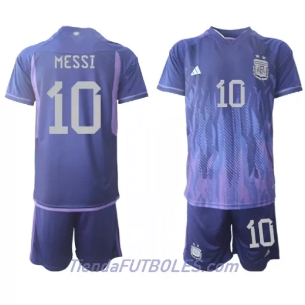 Conjunto Argentina Lionel Messi 10 Niño Segunda Mundial 2022
