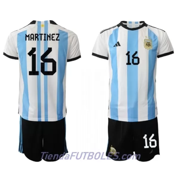 Conjunto Argentina Lisandro Martinez 16 Niño Primera Mundial 2022