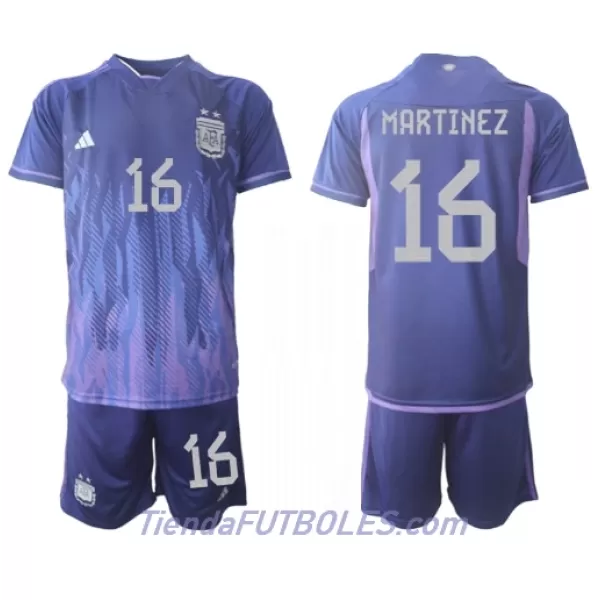 Conjunto Argentina Lisandro Martinez 16 Niño Segunda Mundial 2022