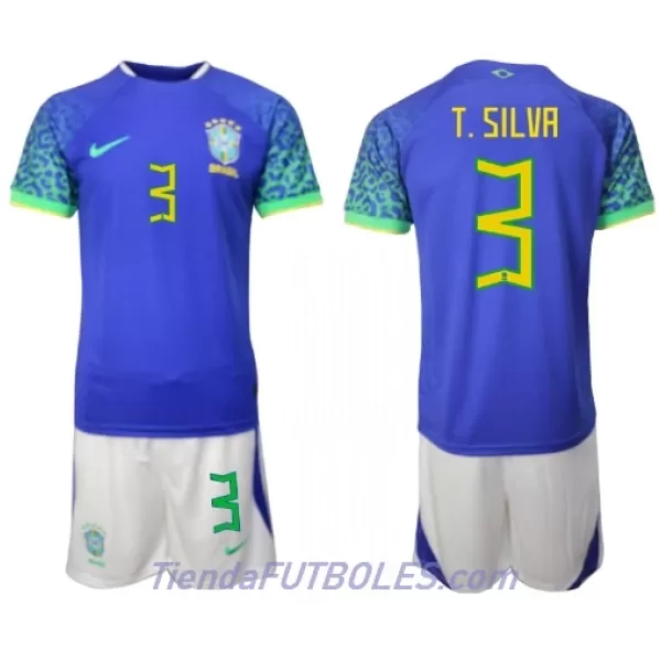 Conjunto Brasil Thiago Silva 3 Niño Segunda Mundial 2022