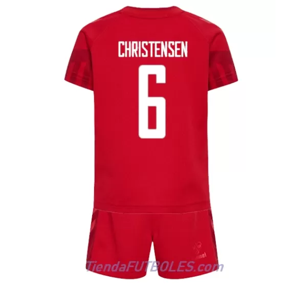 Conjunto Dinamarca Andreas Christensen 6 Niño Primera Mundial 2022