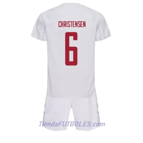 Conjunto Dinamarca Andreas Christensen 6 Niño Segunda Mundial 2022
