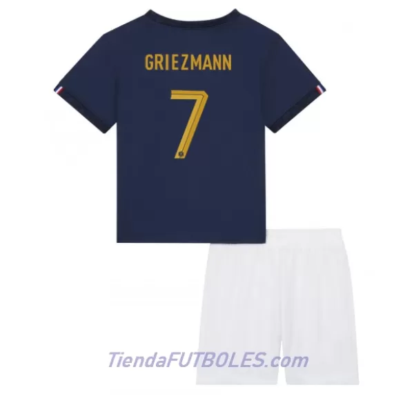 Conjunto Francia Antoine Griezmann 7 Niño Primera Mundial 2022