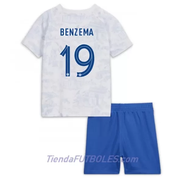 Conjunto Francia Karim Benzema 19 Niño Segunda Mundial 2022