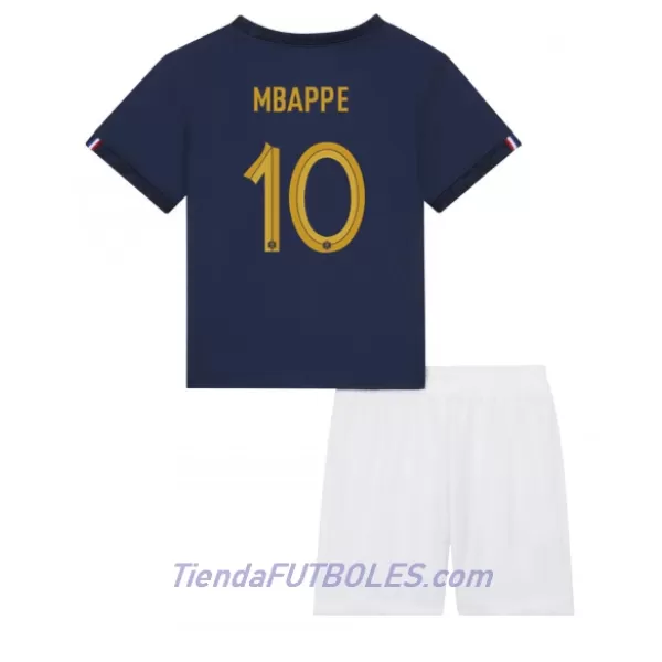 Conjunto Francia Kylian Mbappé 10 Niño Primera Mundial 2022