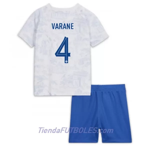 Conjunto Francia Raphael Varane 4 Niño Segunda Mundial 2022