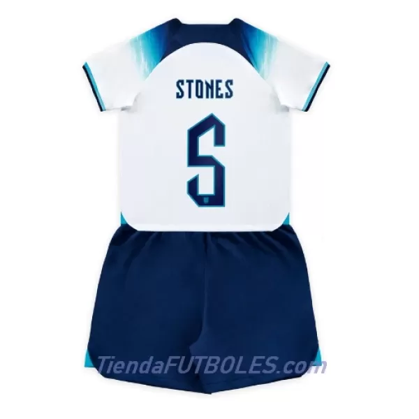 Conjunto Inglaterra John Stones 5 Niño Primera Mundial 2022