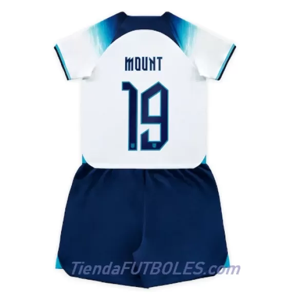 Conjunto Inglaterra Mason Mount 19 Niño Primera Mundial 2022