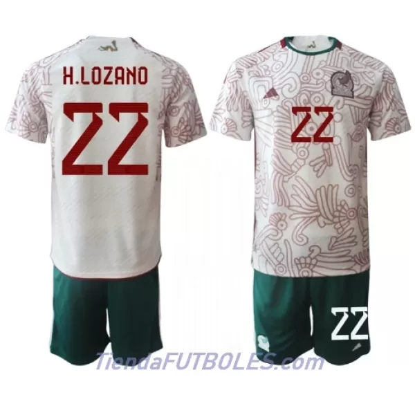 Conjunto México Hirving Lozano 22 Niño Segunda Mundial 2022