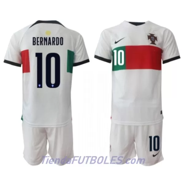 Conjunto Portugal Bernardo Silva 10 Niño Segunda Mundial 2022