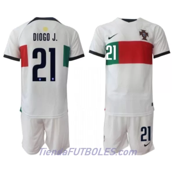 Conjunto Portugal Diogo Jota 21 Niño Segunda Mundial 2022
