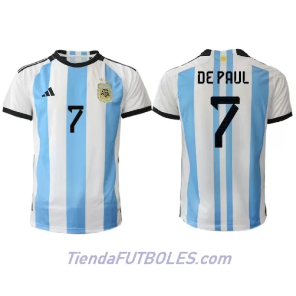 Camiseta Argentina de Paul 7 Hombre Primera Mundial 2022