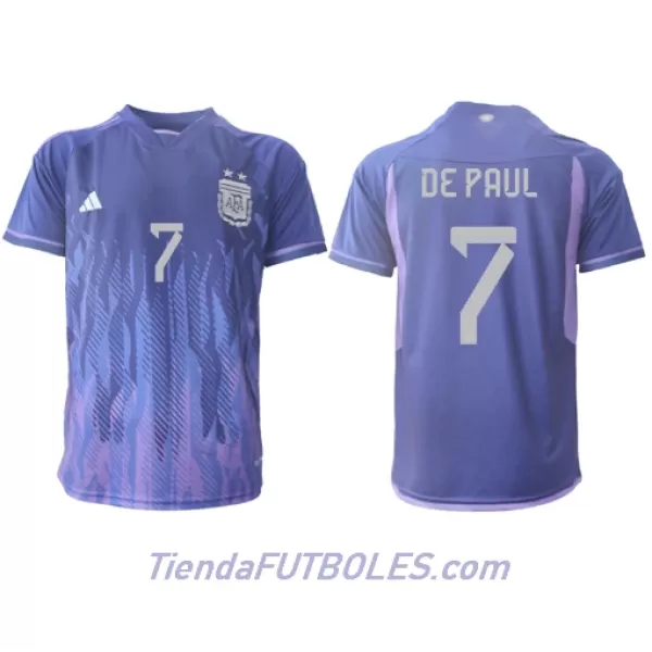 Camiseta Argentina de Paul 7 Hombre Segunda Mundial 2022