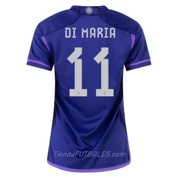 Camiseta Argentina Di Maria 11 Mujer Segunda Mundial 2022