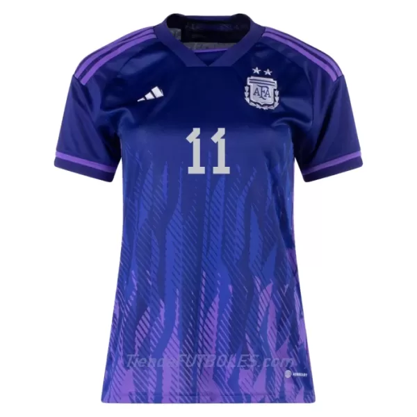 Camiseta Argentina Di Maria 11 Mujer Segunda Mundial 2022