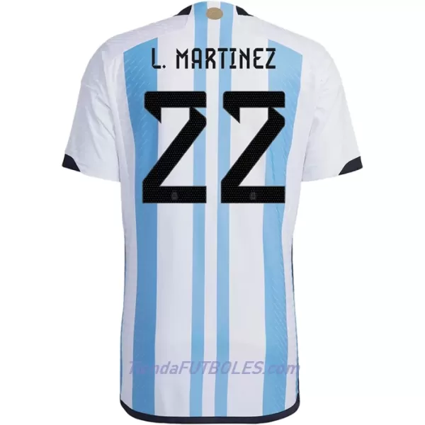 Camiseta Argentina Lautaro Martinez 22 Hombre Primera Mundial 2022