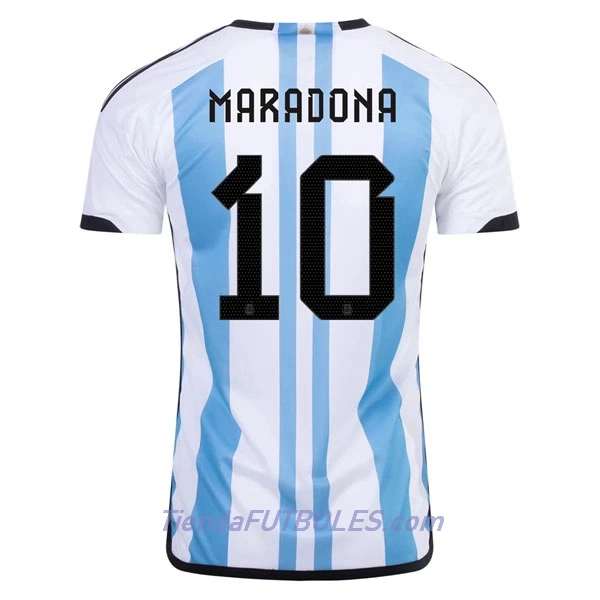 Camiseta Argentina Maradona 10 Hombre Primera Mundial 2022