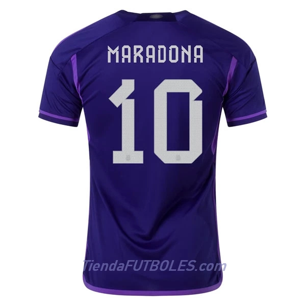 Camiseta Argentina Maradona 10 Hombre Segunda Mundial 2022