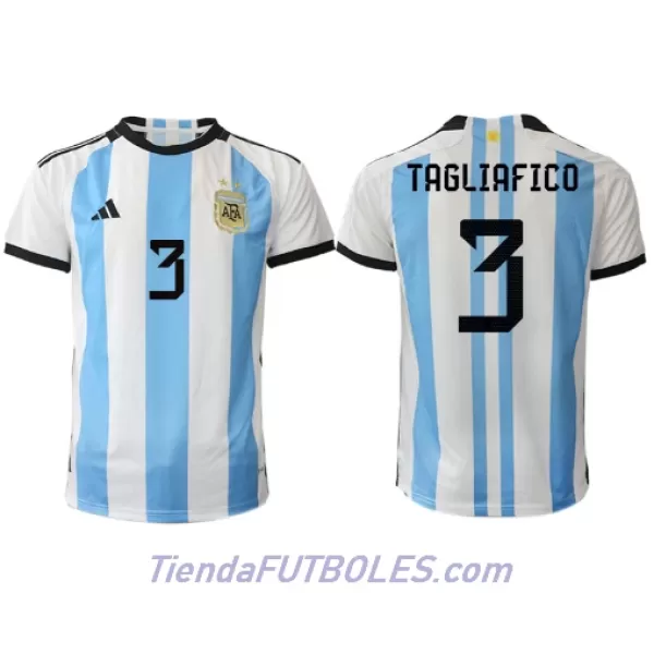 Camiseta Argentina Nicolas Tagliafico 3 Hombre Primera Mundial 2022