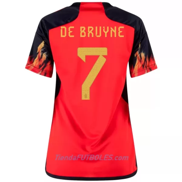 Camiseta Bélgica De Bruyne 7 Mujer Primera Mundial 2022