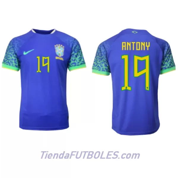 Camiseta Brasil Antony 19 Hombre Segunda Mundial 2022
