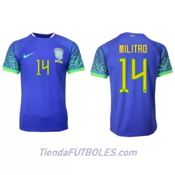 Camiseta Brasil Eder Militao 14 Hombre Segunda Mundial 2022