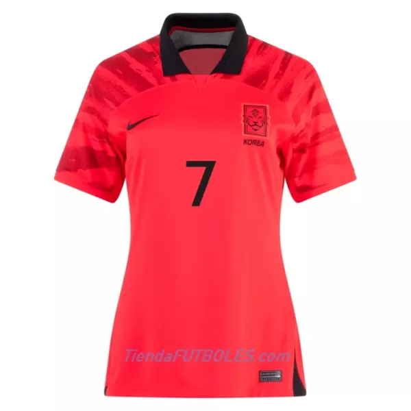 Camiseta Corea del Sur H M SON 7 Mujer Primera Mundial 2022