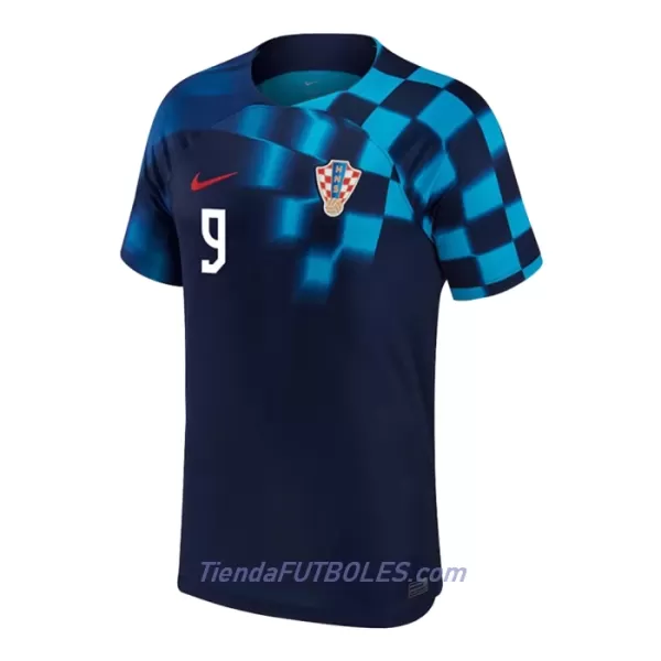 Camiseta Croacia Kramaric 9 Hombre Segunda Mundial 2022