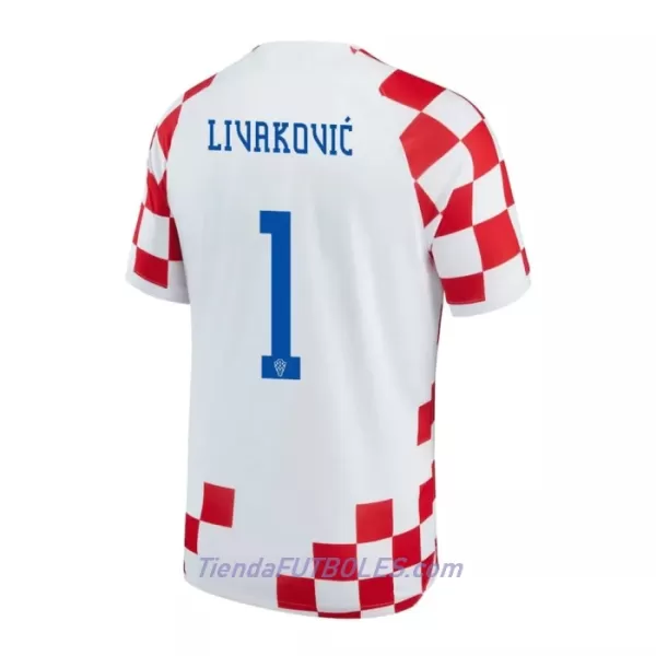 Camiseta Croacia Livakovic 1 Hombre Primera Mundial 2022