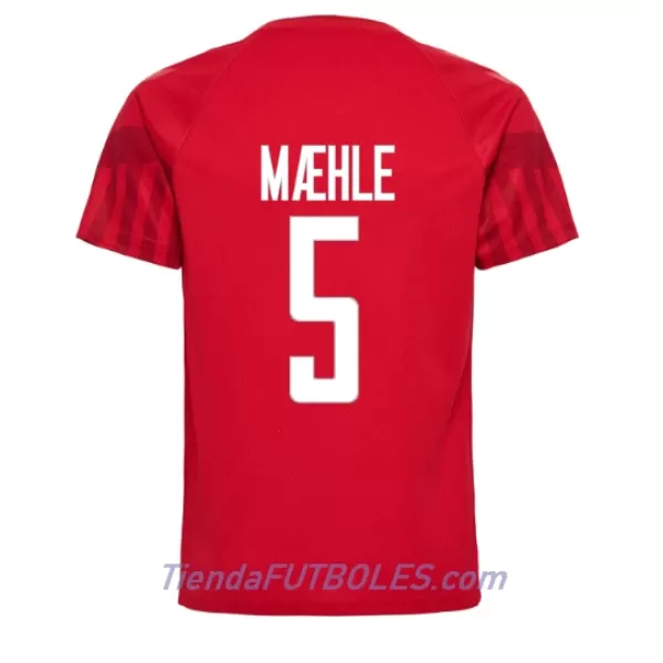 Camiseta Dinamarca Joakim Maehle 5 Hombre Primera Mundial 2022