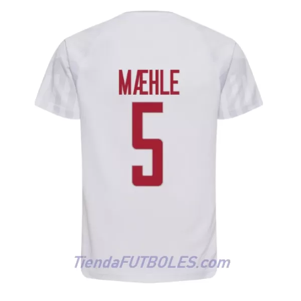 Camiseta Dinamarca Joakim Maehle 5 Hombre Segunda Mundial 2022