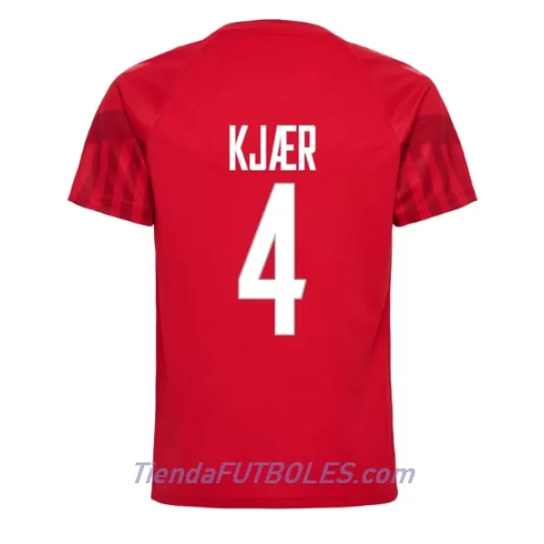 Camiseta Dinamarca Simon Kjaer 4 Hombre Primera Mundial 2022