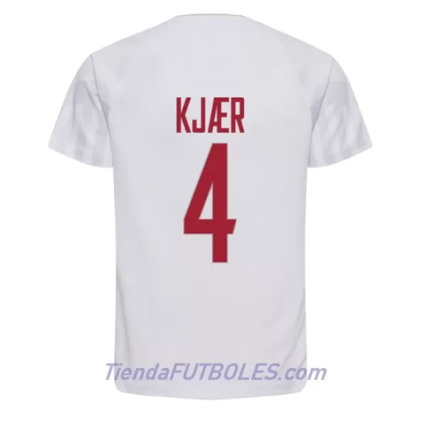 Camiseta Dinamarca Simon Kjaer 4 Hombre Segunda Mundial 2022