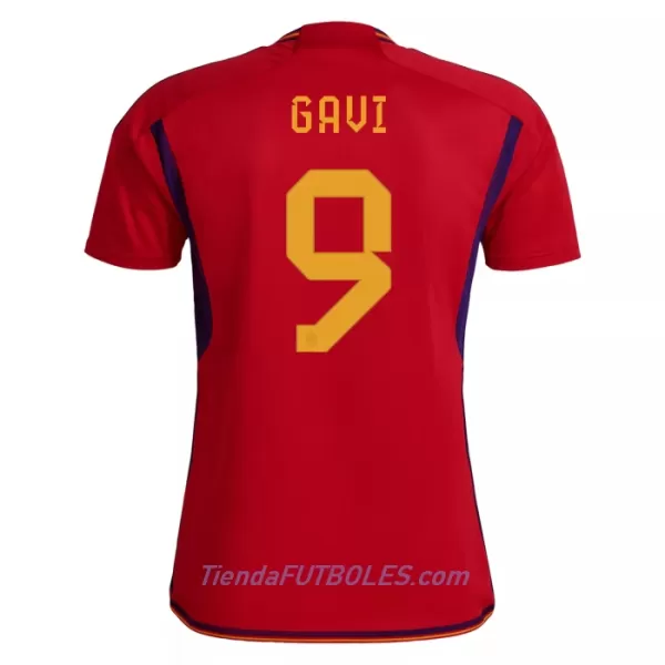 Camiseta España Gavi 9 Mujer Primera Mundial 2022