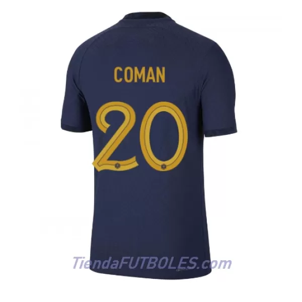 Camiseta Francia Kingsley Coman 20 Hombre Primera Mundial 2022