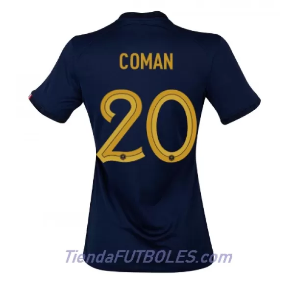 Camiseta Francia Kingsley Coman 20 Mujer Primera Mundial 2022