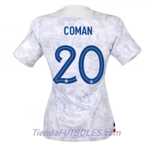 Camiseta Francia Kingsley Coman 20 Mujer Segunda Mundial 2022