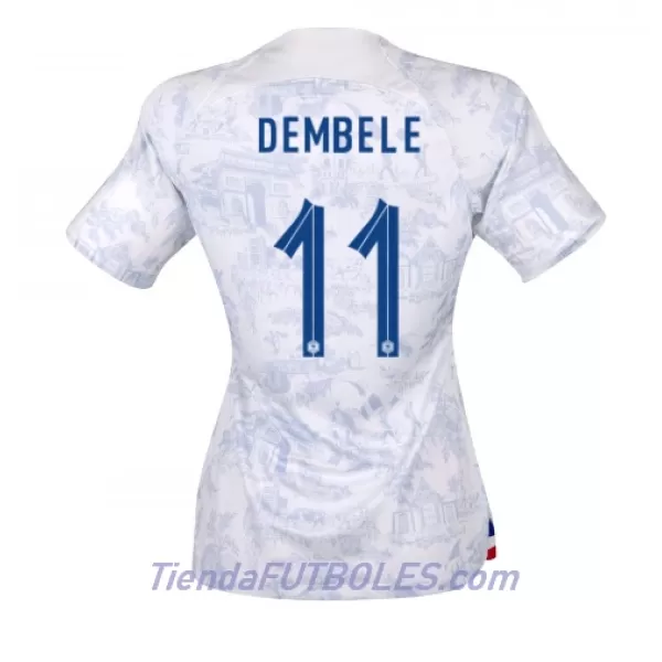 Camiseta Francia Ousmane Dembele 11 Mujer Segunda Mundial 2022