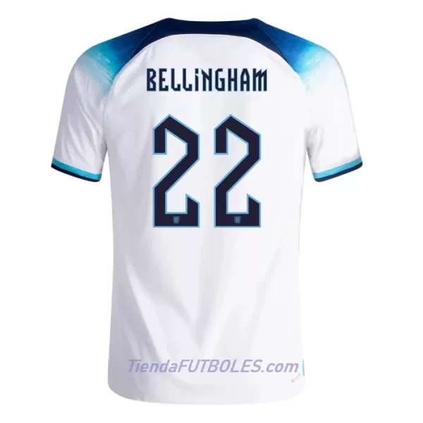 Camiseta Inglaterra Bellingham 22 Hombre Primera Mundial 2022